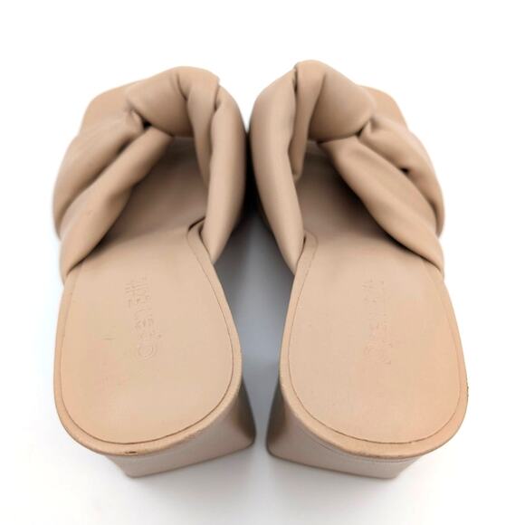 Open Edit Saydee Block Heel Sandal Knot Front Women's Brown Size US6M EU37 - Picture 5 of 10